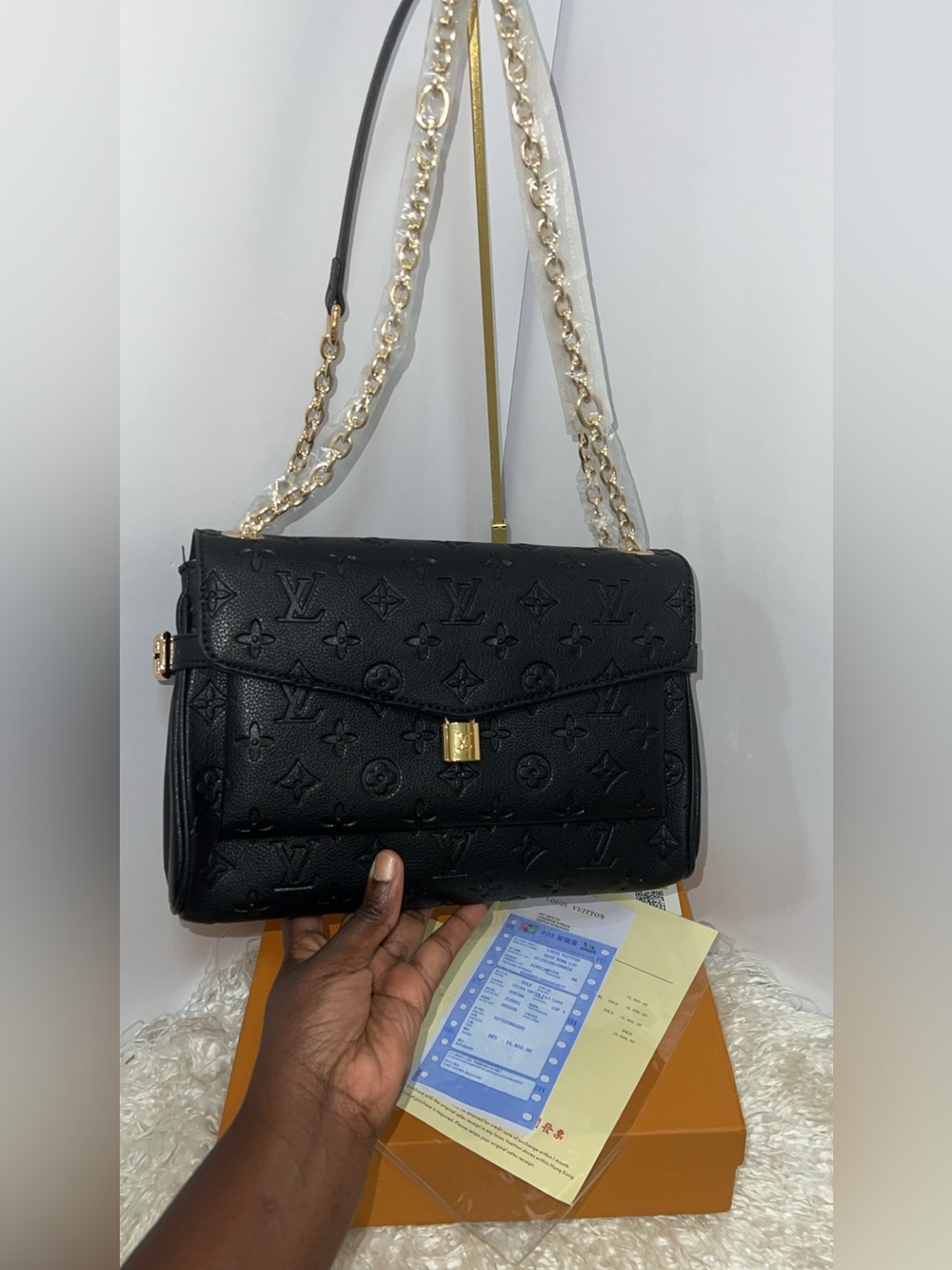 Black Fashion Monogram Chain Shoulder Bag - Picture 5 of 13